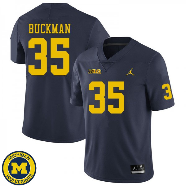 Men University of Michigan #35 Luke Buckman Navy High School Jersey